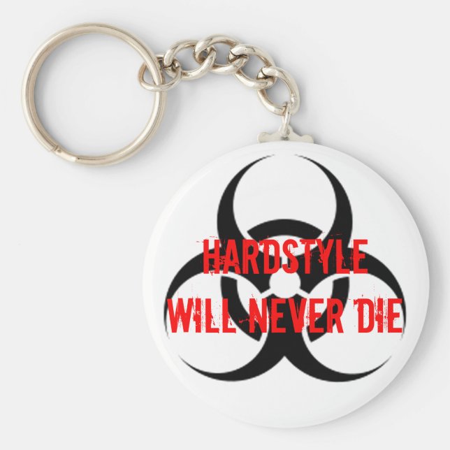 HARDSTYLE dör aldrig Nyckelring (Framsidan)