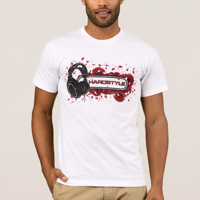 Hardstyle hörlurar t shirt (Framsida)