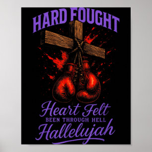 Hårdt kämpat hjärtligt Halleluja - Kristet boxning Poster