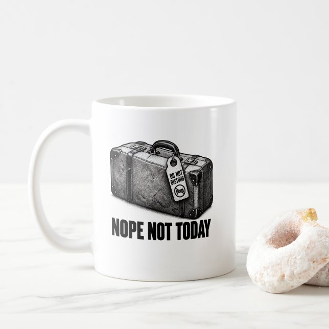 Hårdt Nej Stängd Resväska Inte Idag Kaffemugg (Med munk)