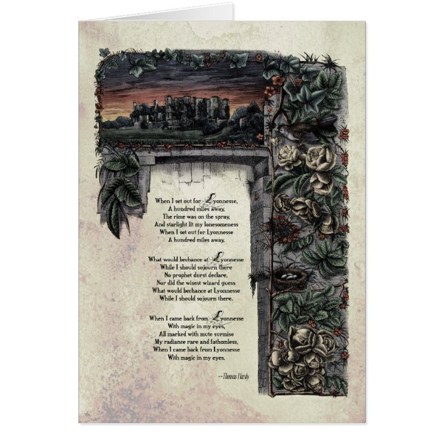 Hardy "Lyonnesse" Victorian Art Card Hälsningskort (Framsidan)