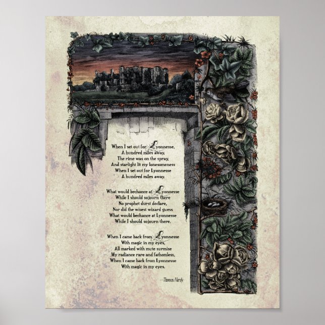 Hardy "Lyonnesse" Victorian Art Dikt 8x10 Poster (Framsidan)