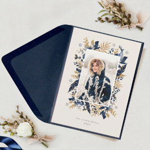 Hårdynga och Guld judar Feathers & Foliage Photo W Julkort