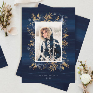 Hårdynga och Guld judar Feathers & Foliage Photo W Julkort