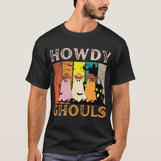 Hårdynghouls retro vintage cowboyhalloween t shirt (Framsida)
