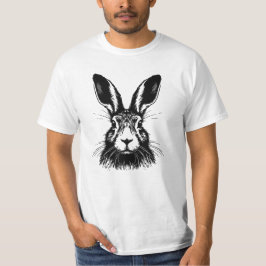 Hare Ansikte Line Art Illustration T-Shirt