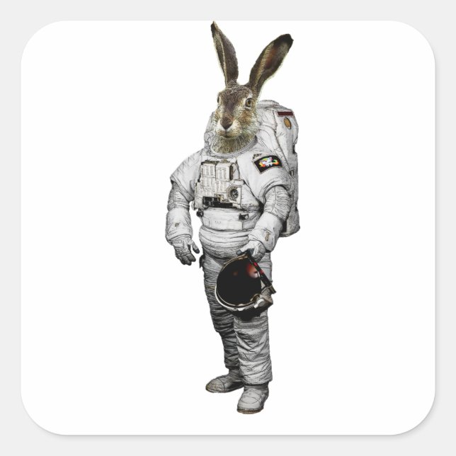 Hare Astronaut Klistermärke (Framsida)