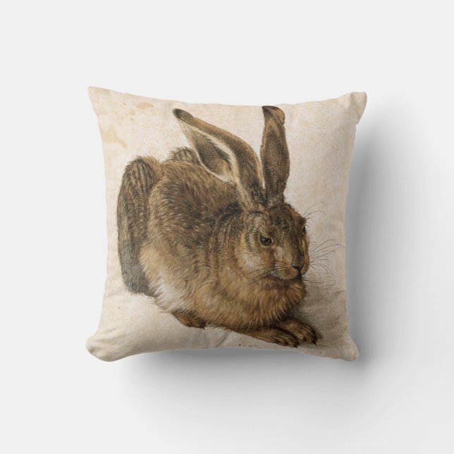 Hare av Albrecht Dürer - blommasymbolbaksida Kudde (Framsida)