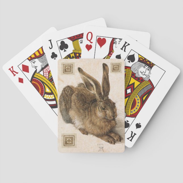 Hare av Albrecht Durer med originalNamnteckning Casinokort (Baksidan)