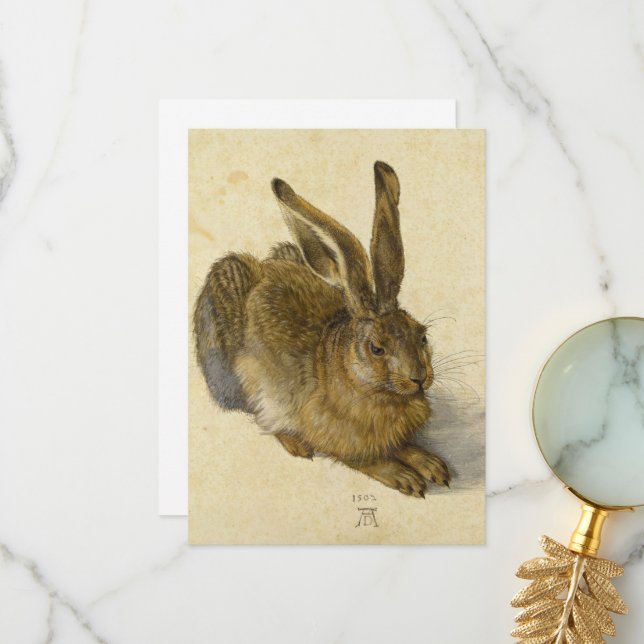 Hare av Albrecht Durer Tack Kort (Fram/Back In Situ)