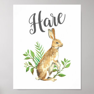 Hare barn skriver ut. Kålynsrot konst. Poster