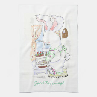 Hare Cook Frying Eggs towel Kökshandduk