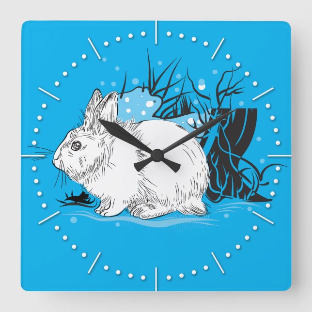 Hare Fyrkantig Klocka (Framsida)