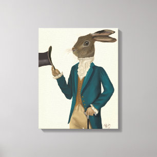 Hare i turkos Jacka Canvastryck