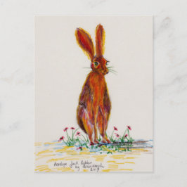 Hare i vallmor vykort