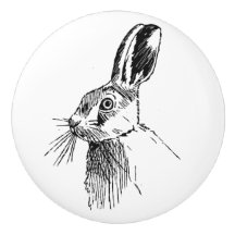 Hare illustrerad knopp