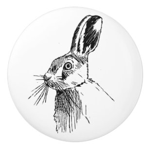 Hare illustrerad knopp