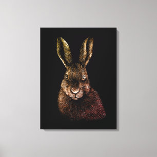 Hare, kanin, teckning canvastryck