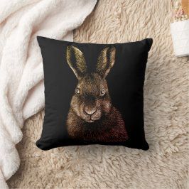 Hare, kanin, teckning dekorativ kudde