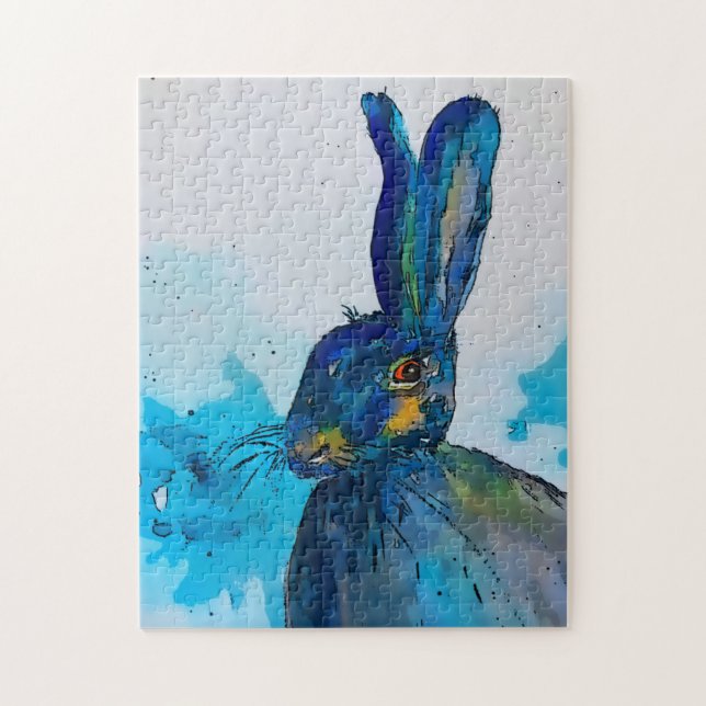 Hare kanin, vattenfärg pussel (Vertikal)
