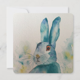 Hare kanin Watercolor Blue