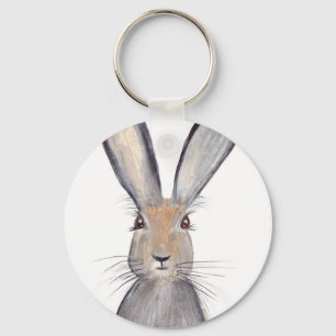 Hare kaninvattenfärg nyckelring