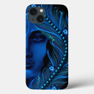 Hare Krishna art - Divine vacna Krishna blue