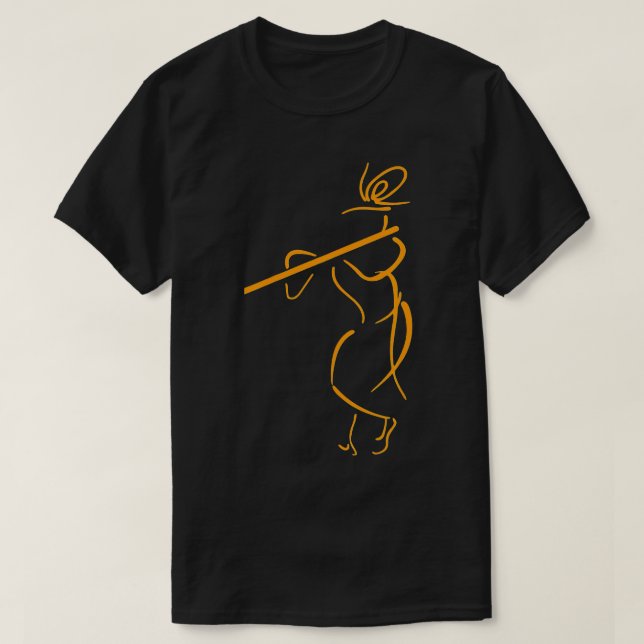 Hare Krishna Flute Art  Krishna Lover  T Shirt (Design framsida)