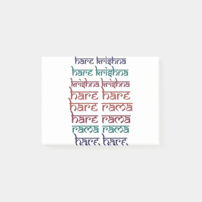 Hare Krishna Hare Krishna Mantra Chanting Hinduism Post-it Block (Framsida)