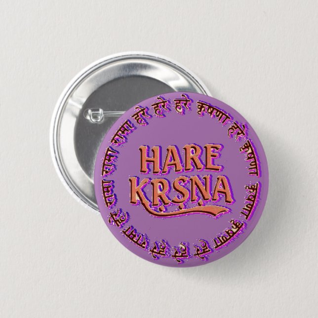 Hare Krishna (haren Krsna) Knapp (Framsida & baksida)