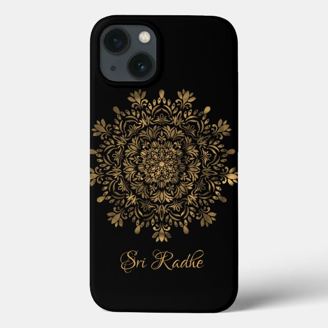 Hare Krishna-konst - Shree Radhe typografi (Baksida)