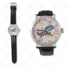 "Hare Krishna" Peacock Feather Hindu Armbandsur