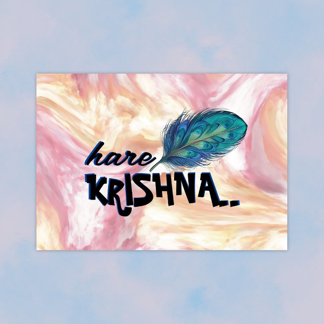 "Hare Krishna" Peacock Feather Hindu Poster (Skapare uppladdad)