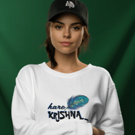 "Hare Krishna" Peacock Feather Hindu T Shirt