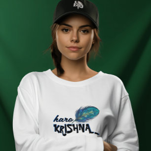 "Hare Krishna" Peacock Feather Hindu T Shirt