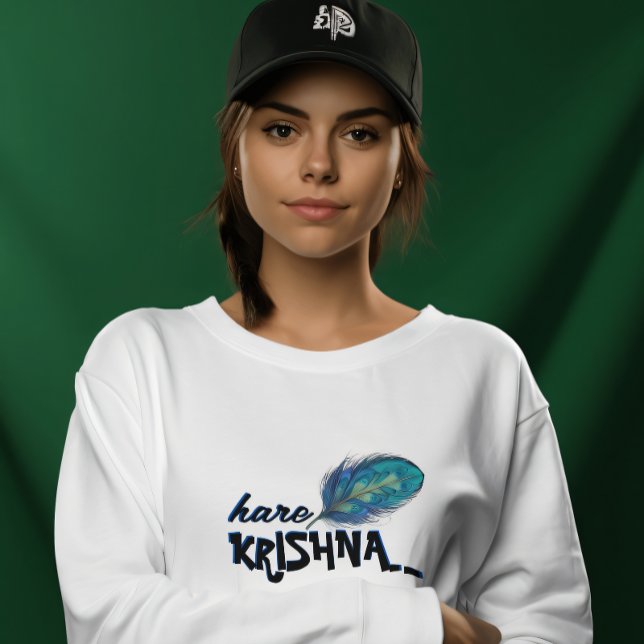 "Hare Krishna" Peacock Feather Hindu T Shirt (Skapare uppladdad)