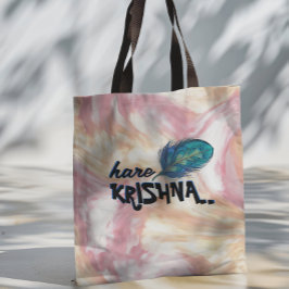 "Hare Krishna" Peacock Feather Hindu Tygkasse