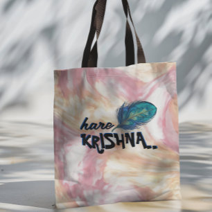 "Hare Krishna" Peacock Feather Hindu Tygkasse