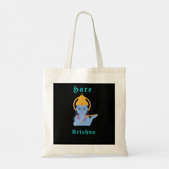 Hare Krishna Premium Tote Bag Tygkasse (Baksida)