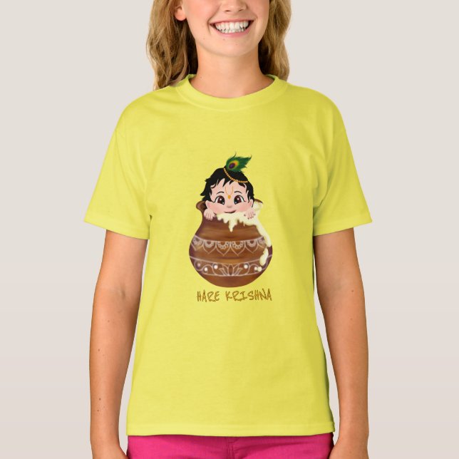 Hare Krishna Radha india - Krishna art T Shirt (Framsida)