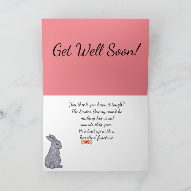 "Hare-Line"-fraktur" Tack Kort (Inuti)