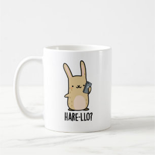 Hare-llo Där Funny Hare Rabbit Pun Kaffemugg