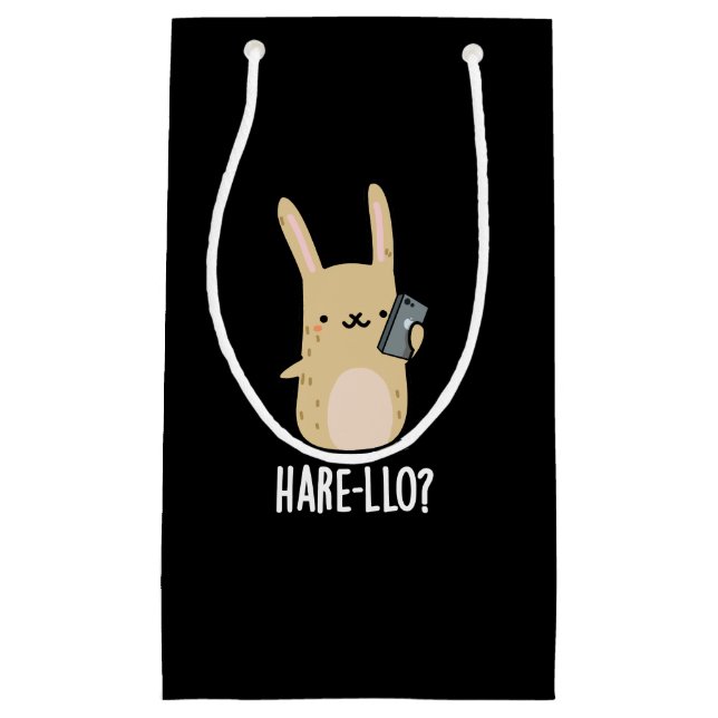 Hare-llo Där Funny Hare Rabbit Pun Mörk BG (Framsidan)