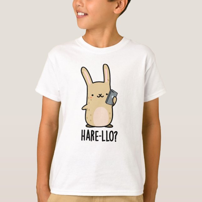 Hare-llo Där Funny Hare Rabbit Pun T Shirt (Framsida)
