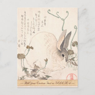 Hare och Dandelion, Kubo Shunman, japansk konst Vykort