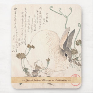 Hare och maskros, Kubo Shunman, japansk konst Musmatta