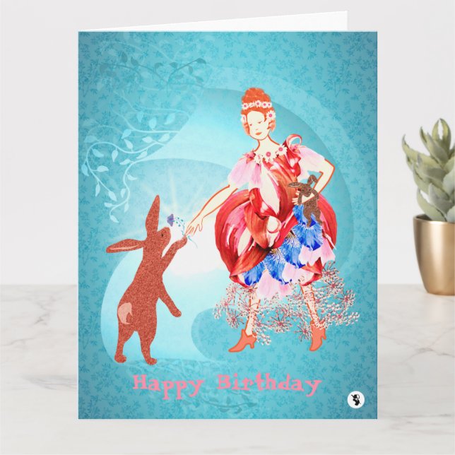 Hare och Princess Precious Vänskap Kort (Liten växt)