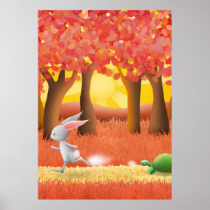 Hare och sköldpadda 1 - poster utskrift