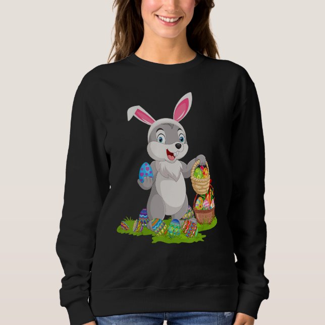 Hare Påskägg Hunting Bunny Hare Påsk Söndag T Shirt (Framsida)