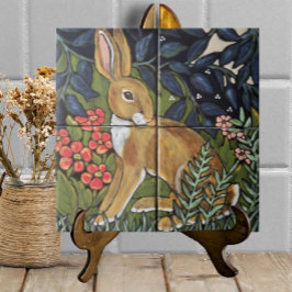 Hare Rabbit Garden Mural William Morris Inspired Kakelplatta